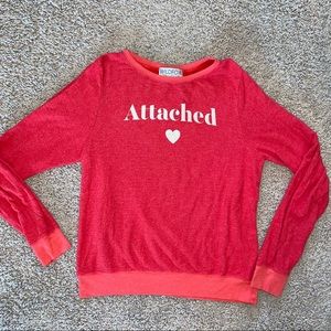 Wildfox Attached Baggy Beach Jumper Red Size Medium